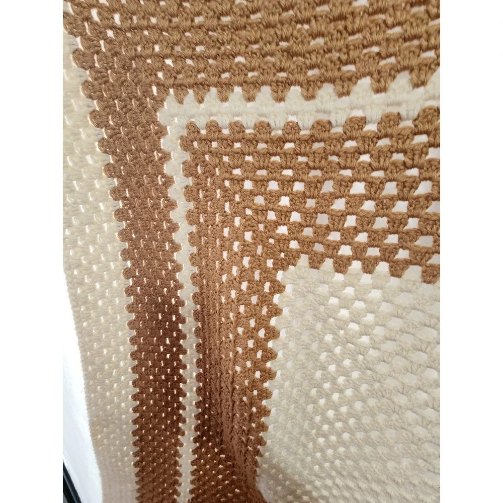 Blanket handmade vintage yarn‎ Afghan throw